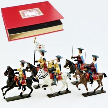 Gardes de Richelieu &agrave; cheval (1610), coffret de 5 cavaliers