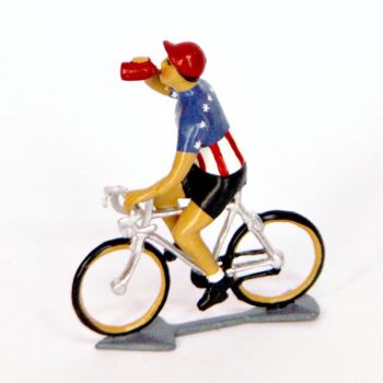 cycliste du Tour de France, Maillot Am&eacute;ricain buvant gourde (Etats-Unis, USA)