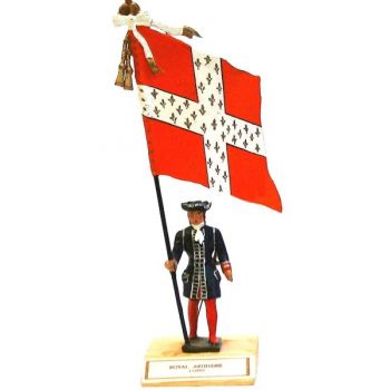 étendard du Royal Artillerie (1690, Louis XIV) sur socle bois
