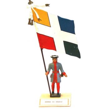 étendard de l'Amiral De France (1680, Louis XIV) sur socle bois