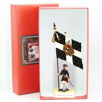 étendard du Régiment De La Dauphine (1747, Louis XV) en coffret