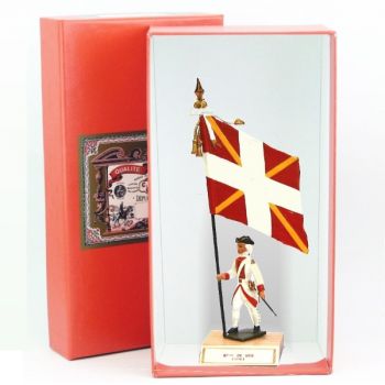 étendard du 87ème De Brie (1748, Louis XV) en coffret