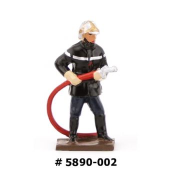 pompier avec lance &agrave; incendie (collection ''minis'' h.40 mm)