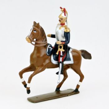 officier des cuirassiers &agrave; cheval, pantalon garance