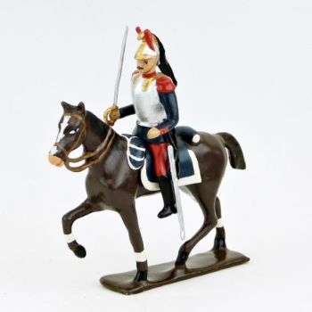 cavalier des cuirassiers &agrave; cheval, pantalon garance