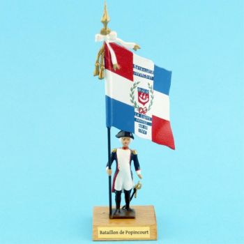 drapeau du District de Popincourt sur socle bois
