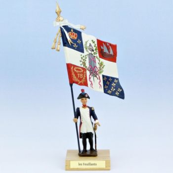 drapeau du District des Feuillants sur socle bois