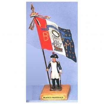 drapeau du District des Blanc-Manteaux sur socle bois