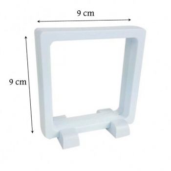 présentoir, effet suspendu, blanc 9x9 cm