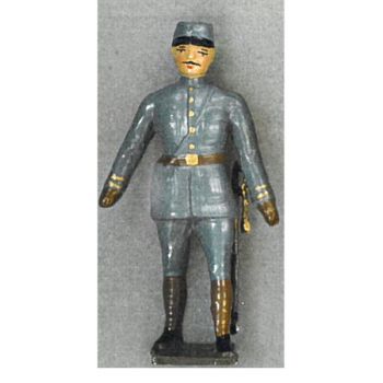 officier en tunique B.H. et képi, mains nues