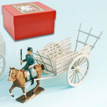 fourragère hippomobile 1 essieu (1 cheval, 1 personnage) en coffret rouge