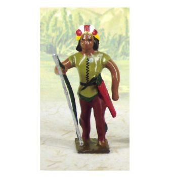 indien debout avec arc &agrave; la main