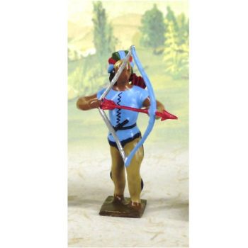 indien debout tirant &agrave; l'arc (bleu clair)