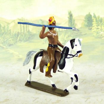 indien &agrave; cheval avec lance en l'air