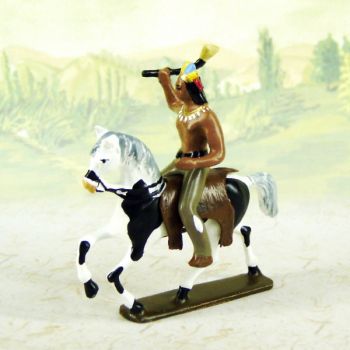 indien &agrave; cheval avec hache en l'air