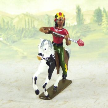 indien &agrave; cheval tirant avec fusil