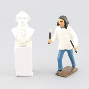 Sculpteur sculptant un buste (2 p.)