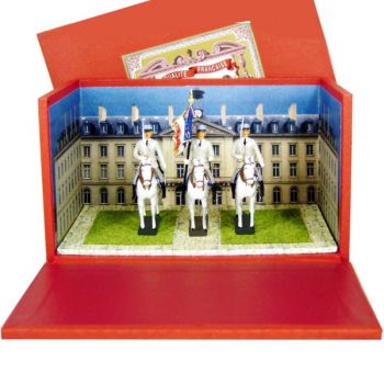 coffret diorama Garde à l'étendard de l'EAABC (3 cavaliers)