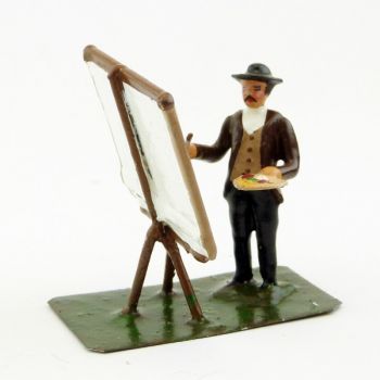 Peintre Montmartre debout devant chevalet