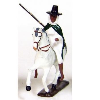 Goumier à cheval cape verte et chapeau de paille