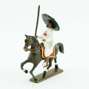 Goumier à cheval grand chapeau noir