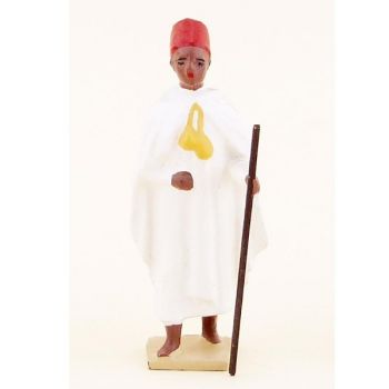 goumier en blanc chéchia rouge avec baton