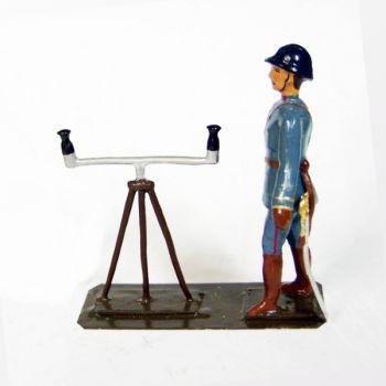 Sapeur du génie en B.H. avec topomètre (appareil de mesure)