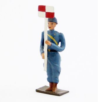 Sapeur du g&eacute;nie (sapeur t&eacute;l&eacute;graphiste), capote B.H., avec vis&eacute;e d'optique