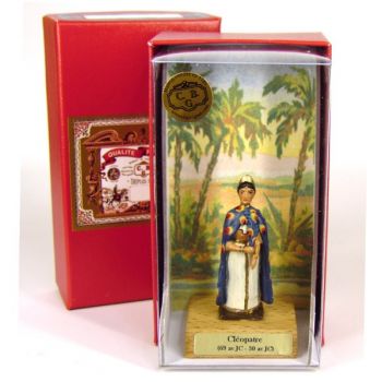 Cléopâtre sur socle bois en coffret de présentation
