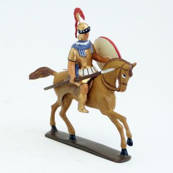 cavalier grec avec lance, cape violette