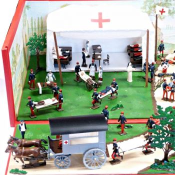 très grand diorama « les Manœuvres du Service de Santé »