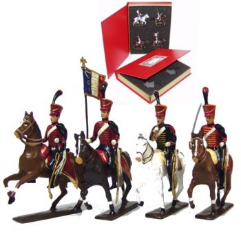 coffret de 4 cavaliers - Hussards 6ème rgt (1808)