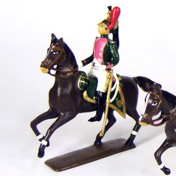 officier du 17e rgt de dragons (dragons roses) &agrave; cheval