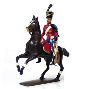 officier du 9e r&eacute;giment de hussards (rouge) (1808)
