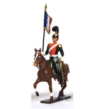 etendard des chevau-l&eacute;ger 2&egrave;me rgt (plastron orange) (1812)