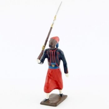 fantassin de zouaves avec ch&eacute;chias, tresses rouges