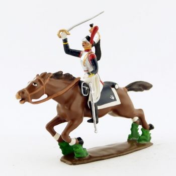 cuirassier, bras en l'air, sabre en arrière (charge de friedland)