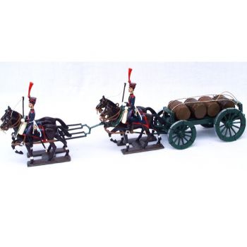 Transport de tonneaux, attelage 4 chevaux