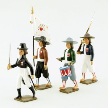 ensemble de 4 figurines "Arm&eacute;e catholique et royale de Vend&eacute;e"