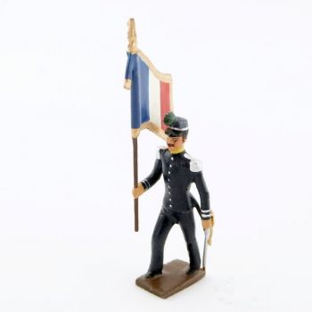 drapeau des chasseurs &agrave; pied en tunique