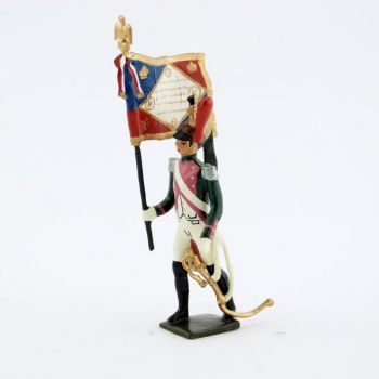 drapeau du 17&egrave;me rgt de dragons (dragons roses - 1812)